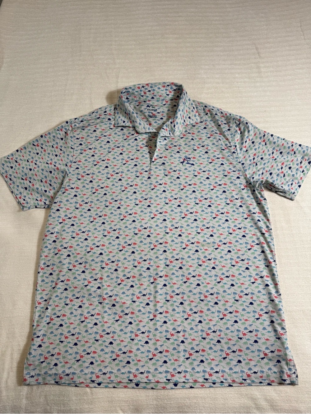 Rhoback The Jurassic
Performance Golf Polo
Shirt Dinosaur Print White
Men's L